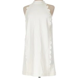 TCEC White Sleeveless Dress with Scalloped Detail - NWOT